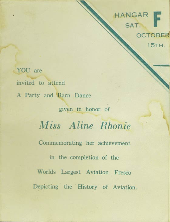 Party Invitation Celebrating Completion of the Mural, October 15, 1938 (Source: Roberts)